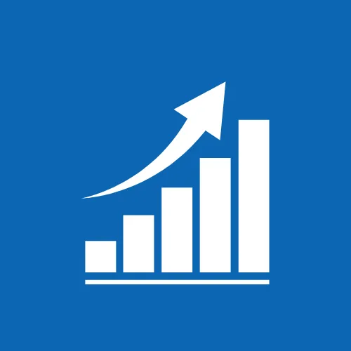 Rising growth bar chart